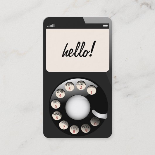Moderne Retro Cell Phone Business Profile Roep Visitekaartje (Voorkant)