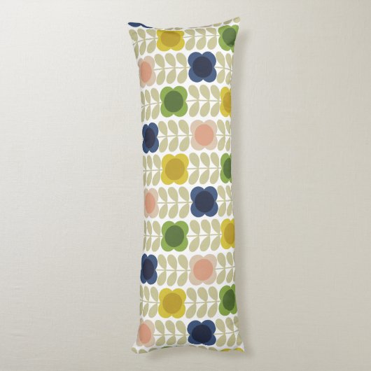 Moderne Retro , Charm Summer Flower Stem Lichaamskussen (Achterkant (Verticaal))