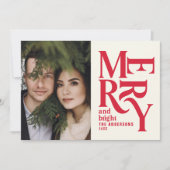 Moderne  retro Chritsmas red vakantie Aankondiging (Voorkant)