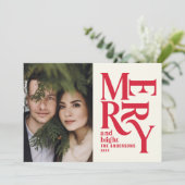 Moderne  retro Chritsmas red vakantie Aankondiging (Staand voorkant)