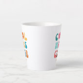 Moderne Retro Cool moeders club  Groovy Daisy Latte Mok (Voorkant)