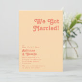 Moderne Rétro | Faire-part de mariage crème orange (Debout devant)