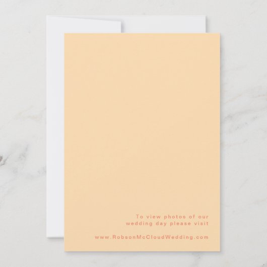 Moderne Rétro | Faire-part de mariage crème orange (Dos)