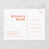 Moderne Rétro | Faire-Part de Save the Date Corail (Dos)