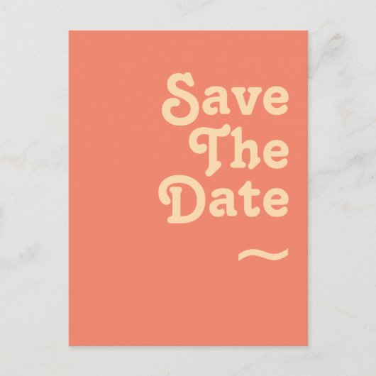 Moderne Rétro | Faire-Part de Save the Date Corail (Devant)