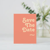 Moderne Rétro | Faire-Part de Save the Date Corail (Debout devant)