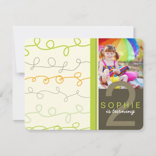 Moderne Retro Fun Art Scribbles Foto Kinderen Verj Kaart (Voorkant)