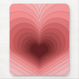 Moderne Retro Funky Red Pink Heart Mousepad Muismat