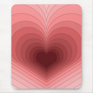 Moderne Retro Funky Red Pink Heart Mousepad Muismat