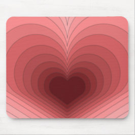 Moderne retro funky roze rode hart mousepad muismat
