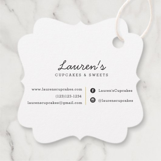 Moderne Retro Gebakken met Love Cupcakes Bedankjes Labels (Achterkant)