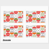 Moderne Retro Geometrische Polka stippen Rechthoekige Sticker (Vel)