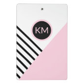 Moderne Retro Geometrische Pop Kunst met Monogram Mini Klembord (Achterkant)
