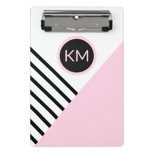 Moderne Retro Geometrische Pop Kunst met Monogram Mini Klembord