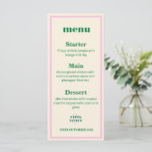 Moderne Retro Gestreepte Huwelijksinformatie Menu (Staand voorkant)