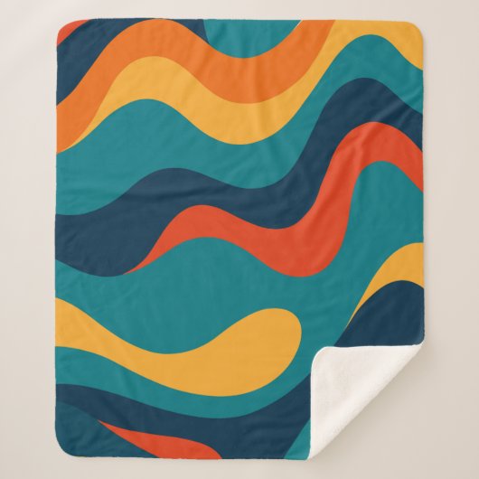 Moderne Retro Golf Abstract Patroon  Sherpa Deken (Voorkant)