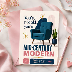 Moderne Retro Grappige Verjaardagskaart Mid Centur Kaart