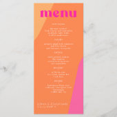 Moderne retro groovy abstracte sjabloon bruiloft m menu (Voorkant)