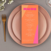 Moderne retro groovy abstracte sjabloon bruiloft m menu