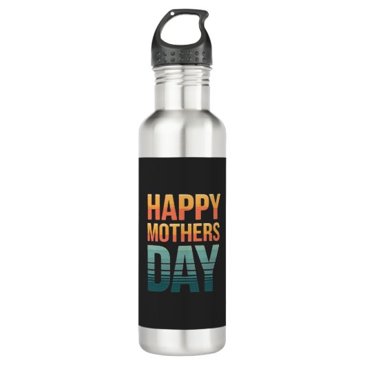 Moderne Retro Happy Mothers Day Waterfles (Voorkant)