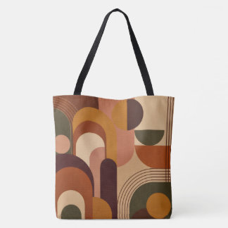Moderne Retro Herfst Geometrisch Draagtas