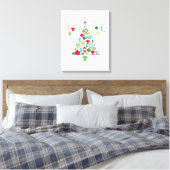 Moderne retro kerstboom canvas afdruk (Insitu (Slaapkamer))