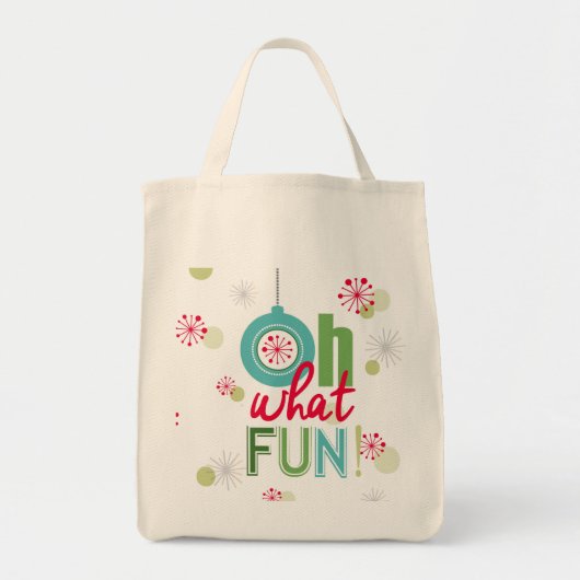 moderne  retro-kersttypografie tote bag (Voorkant)
