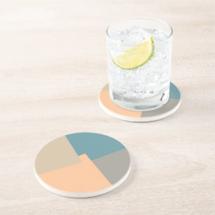 Moderne Retro Kleuren Geometrisch Zandsteen Onderzetter