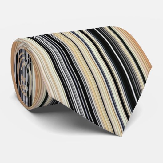 Moderne Retro-kleurencombinatie Verticaal striped  Stropdas (Opgerold)