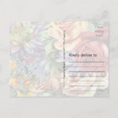 Moderne Retro Kleurrijke Bloemen Bewaar de Datum Aankondigingskaart (Achterkant)