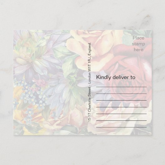 Moderne Retro Kleurrijke Bloemen Bewaar de Datum Aankondigingskaart (Achterkant)