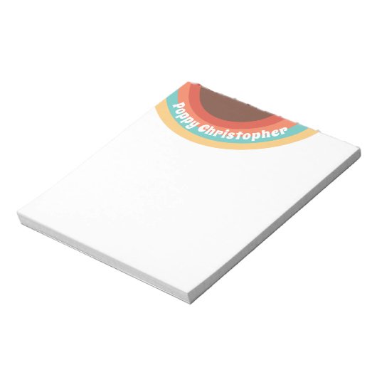 Moderne Retro Kleurrijke Groovy Curves Gepersonali Notitieblok (Gedraaid)