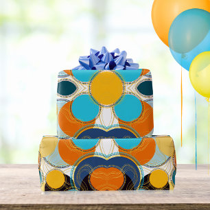 Moderne Retro Kleurrijke Leuk Geometrisch Abstract Cadeaupapier