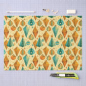 Moderne retro koper en Blauwgroen kerst Tissuepapier (Craft)