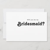 Moderne Retro Lettering Bridesmaid Voorstel Kaart (Voorkant)