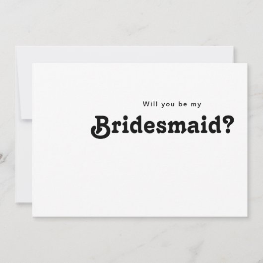 Moderne Retro Lettering Bridesmaid Voorstel Kaart (Voorkant)