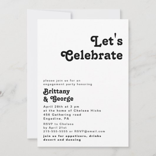 Moderne Retro Lettering Laten we de uitnodiging vi (Voorkant)