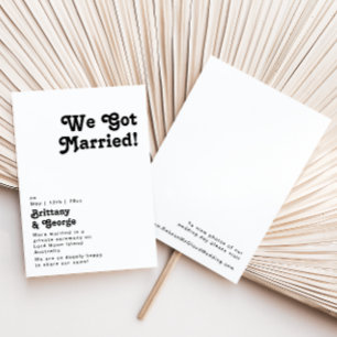 Moderne Retro Lettering Vlucht Huwelijksaankondigi Kaart