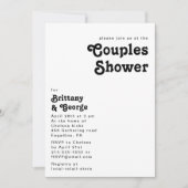 Moderne Rétro Lettres Couples Douche Invitation (Devant)