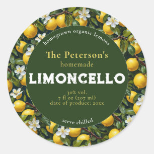 Moderne Rétro Limoncello Étiquette de boisson