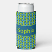 Moderne Retro Link Patroon in Blauw en Groen (Seltzer Voorkant)