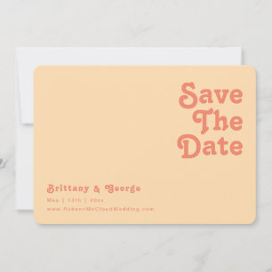 Moderne Retro Oranje Crème Horizontale Afgeronde R Save The Date