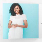 Moderne Retro Photo Graduation Tri-Fold Invitation (Intérieur en premier)