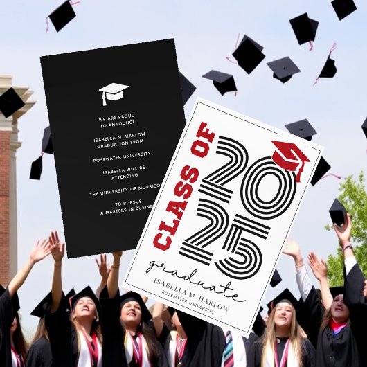 Moderne Retro Red Black University College Aankondiging