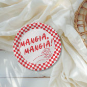 Moderne Retro Rode Italiaanse Pizzeria Pizzeria Pa Papieren Bordje