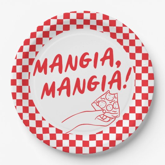 Moderne Retro Rode Italiaanse Pizzeria Pizzeria Pa Papieren Bordje (Voorkant)