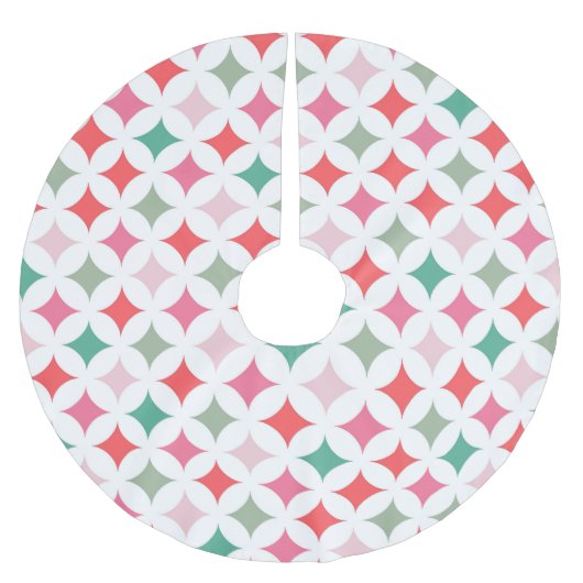 Moderne Retro Roze Blauwe Ster Diamanten Kerstboom Rok (Voorkant)