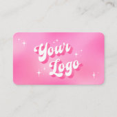Moderne Retro Roze Nails Tech Wimpers Beauty Logo Visitekaartje (Voorkant)