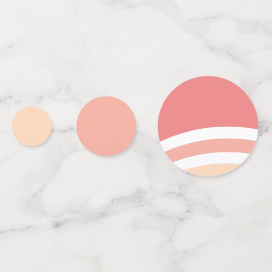 Moderne Retro Roze Perzik Koraal Regenboog Bruilof Confetti (Voorkanten)