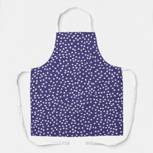 Moderne Retro Schattige marineblauwe Stippen Schort